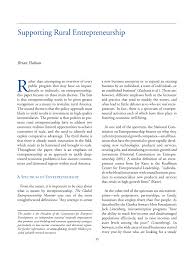 Pdf Supporting Rural Entrepreneurship