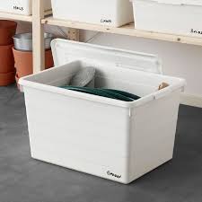 Sockerbit Box With Lid White Official Website Ikea Small Storage Storage Boxes Storage Boxes With Lids