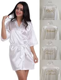 New Satin Silk Personalized Wedding Robe Bridesmaid Bride Mother Dressing Gown Wedding Robe Personalize Bridesmaid Kimono Bridesmaid Robes Kimono Dressing Gown