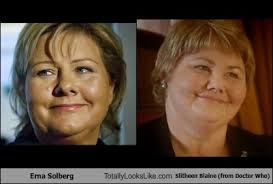 Check spelling or type a new query. Erna Solberg Totally Looks Like Slitheen Blaine From Doctor Who Totally Looks Like