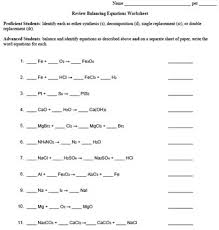 Unlike when we balance equations in class you will have to include coefficients of one by typing in a value of 1 when you have entered all the answers click on the check button. Balancing Chemical Equations Conservation Of Mass Worksheets And Labs