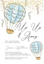 Hot Air Balloon Baby Shower Invitation Template Free Greetings Island Hot Air Balloon Baby Shower Baby Shower Invitation Templates Hot Air Balloon Invitation