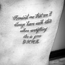 Do you love the spotlight? 40 Rib Quote Tattoo Designs For Men Reminder Ink Ideas