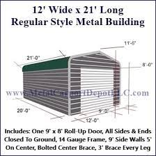 12 X 21 Metal Building Regular Roof Barn Style Metal Carport Depot