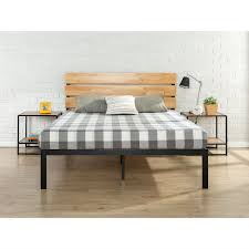 To tie the wood stretchers together we're using steel. King Size Modern Metal Platform Bed Frame With Wood Headboard And Slats Fastfurnishings Com