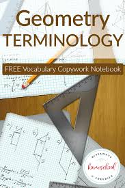 Free Geometry Terminology Copywork Notebook Homeschool Giveaways In 2020 Copywork Basic Geometry Math Formulas