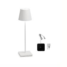 Possini euro design hy14lp0291, hy14lp0371 calvin led desk lamp with usb charger port. Zafferano Poldina Pro Led Table Battery Lamp Usb Rechargeable Base For Outdoor Diffusione Luce Srl