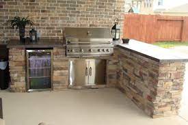 8 best diy outdoor kitchen plans. Impressive Prefabricated Outdoor Kitchens Houston With Faux Brick Design Outdoor Kitchen Wall Also Build Outdoor Kitchen Outdoor Kitchen Outdoor Kitchen Island