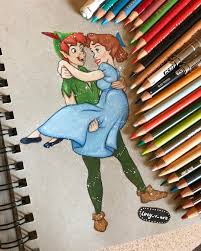 All You Need Is Faith Trust And Pixie Dust Disney Peterpan Wendy Redraw Prismacolour Disney Disney Princess Drawings Disney Illustration Cartoon Drawings