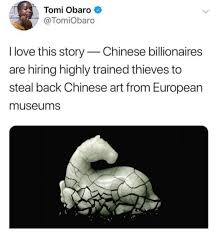 Most Of These Billionaires That Are Stealing Chinese Art Aren T Doing That They Are Doing So On Favor Of The Ccp To Fun Facts Funny Memes Memes