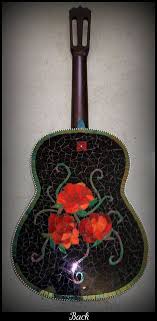 Rose Tattoo Guitar Back Guitar Art Guitar Painting Instruments Art