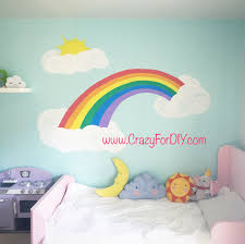 Wall decals are made from my original illustrations and printed. Rainbow Mural Crazy For D I Y