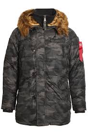 alpha industries pps n3b cold weather parka black camo