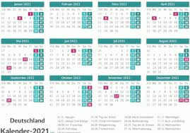 Termine gesetzliche feiertage 2021 in deutschland. Kalender 2021 Zum Ausdrucken Kostenlos