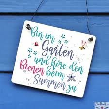 Die schilde der tiere sind oftmals braun oder rötlich gefärbt, können je nach art aber auch gelb oder schwärzlich sein. Gartenschild Bin Im Garten Bienchen