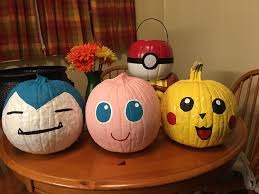 Halloween Pokemon Go Painted Pumpkins Snorlax Jigglypuff Pikachu Trunk Or Treat Pumpkin Halloween Decorations Character Pumpkins Halloween Pumpkin Diy