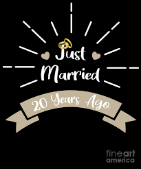 The traditional 20th wedding anniversary gift is china, which is a beautiful representation of the delicate balance you've mastered in your relationship after 20 years together. Funny 20th Anniversary Just Married 20 Years Ago Marriage Design Digital Art By Art Grabitees