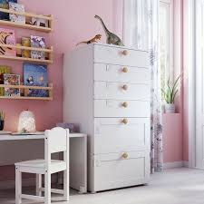 Smastad Platsa خزانة بـ 6 أدراج أبيض مع إطار Ikea