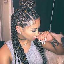 I Don T Know Why I Haven T Tried Triangle Box Braids Yet Boxbraids Hair Styles Triangle Box Braids Box Braids Hairstyles