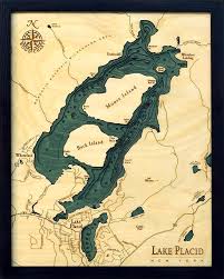 lake placid 3 d nautical wood chart 16 x 20