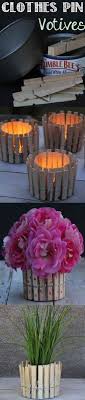 Clothes Pin Votive Make These Votive In Minutes With Clothes Pins And Empty Tuna Cans The Also Make A Great Little Plan Clothes Pins Clothes Pin Crafts Crafts