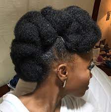 Burgundy braided updo for black hair the first hairstyle we have to show you is this beautiful braided updo. 40 Elegant Natural Hair Updos For Black Women Coils And Glory