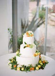 Real Wedding Modern Citrus In Montecito Wedding Cake Decorations Citrus Wedding Simple Wedding Cake