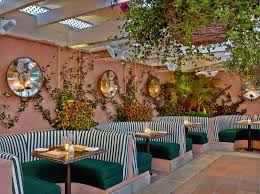 The Cabana Cafe Dorchester Collection Beverly Hills Hotel Wallpaper Cafe Interior Design Beverly Hills Hotel