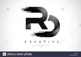 Rd Letter Design With Brush Stroke And Modern 3d Look Vector