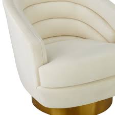 A comfortable foam fill makes it as plush and inviting as it looks, while the solid wood frame and legs set a sturdy foundation. Canyon Cream Velvet Swivel Chair Tov Furniture