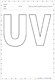 El uso de moldes de letras grandes o de letras para colorear es muy popular, sobre todo, cuando se tiene hijos pequeños, pues funciona ¿para qué sirven las letras grandes para imprimir? Moldes De Letras Grandes Letras U E V Educacao E Transformacao