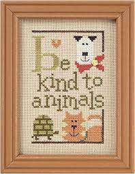 Counted cross stitch patterns by kate. Lizzie Kate Green Flip It Series Be Kind To Animals F94 Counted Cross Stitch Pattern With Button Cross Stitch Patterns Cross Stitch Borders Cross Stitch