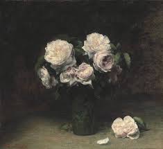 A Basket Of Roses By French Artist Henri Fantin Latour Henri Fantin Latour Roses Dans Un Verre 1877 Henri Fantin Latour Flower Painting
