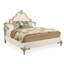 It's detailed with deep button tufts and decorative bronze nailheads along each side. Caracole Furniture Fontainebleau King Upholstered Bed In Effervescent C063 419 121