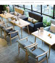 Sales office negotiation table and chair combination simple nordic dining chair tea shop coffee shop tables and chairs. Fresh And Simple Coffee Shop Sofa Nordic Leisure Cloth Art Coffee Shop Dessert Shop Milk Tea Cafe Interior Design Coffee Shop Decor Coffee Shop Interior Design