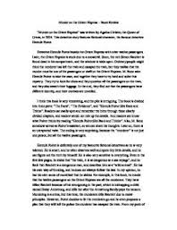 Murder On The Orient Express Book Review Gcse English Marked By Teachers Com