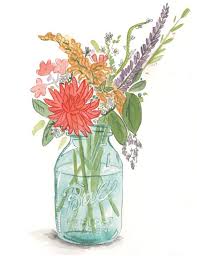 Wildflower Print 8 X 10 In Mason Jar Tattoo Flower Art Flowers In Jars