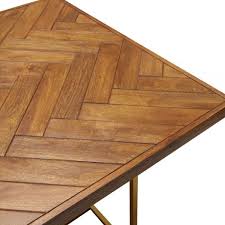Maeby Herringbone Dining Table Solid Mango Wood Natural 180cm Solid Mango Wood Dining Table Chevron Wood Table