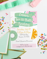 Cusomizable Invitation Tutti Frutti Theme Downloadable Printable Bautizo Fiesta Cumple
