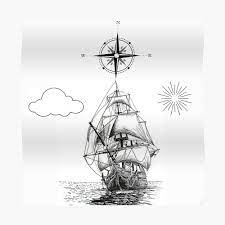 Sticker for Sale avec l'œuvre « un nuage, navire, bateau pirate, pirate,  navigation, mer, océan » de l'artiste ZartShop | Redbubble