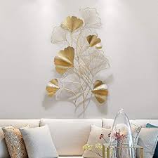 11% off tree of life metal wall painting art hanging pictures for home decoration living room abstract wall poster ornament 0 review cod. Amazon Com Jiner Creative Ginkgo Leaf Metal Wall Art Large Decorative Metal Wall Sculpture Art Hanging Decor 128x76cm 50 X30 Gold Home Kitchen