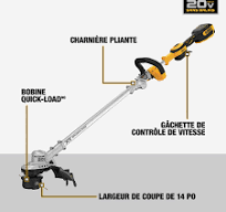 DEWALT 20V MAX Brushless Folding Cordless String Trimmer Kit ...