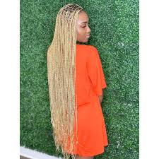 Black And Platinum Blonde Knotless Braids Rapunzel Thigh Length Knotless Muse Zariaorr Braids All Summer Knotlessbraids Blonde Braids Black Girl Braids Braids Hairstyles Pictures