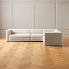 Clean, contemporary lines and elevated detailing set modern sectional sofas from cb2 apart from design your dream living room by configuring sectionals and chaises into a shape that fits your space. Strato 4 Piece Boucle Sectional Sofa Reviews Cb2