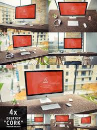 4 Psd Mockups Imac Cork Mockup Psd Mockup Psd