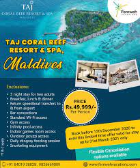 Taj Coral Reef Resort Spa Maldives Coral Reef Resort Resort Spa Maldives Tour Package
