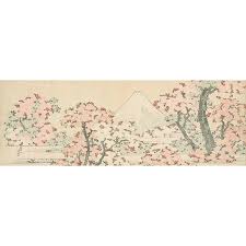 Japanese Art Print And Canvas Hokusai Mount Fuji With Cherry Tree