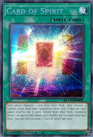 When designing your own custom cards, these rules definitely don't have to apply, although they certainly help to make a card feel more like an official yugioh card. Card Of Spirit By Alanmac95 On Deviantart