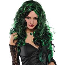 Black And Green Wig Green Witch Wig Party City Halloween Costume Wigs Halloween Costume Accessories Costume Wigs