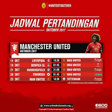 Dua gol kemenangan klub liga inggris ini dilesakkan tahith chong dan facundo pellistri. United Indonesia V Twitter Berikut Adalah Jadwal Pertandingan Manchester United Selama Bulan Oktober 2017 Jam Pertandingan Dalam Wib Utdindonesia Unitedtogether Https T Co Gc2u5eapax